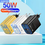 50W USB C Charger – 6 Port Fast Charging Hub