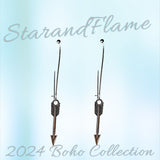 Arrow Dangle Earrings – Vintage Silver-Tone Boho Jewelry
