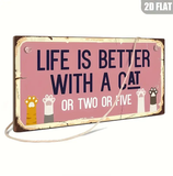 20cm Wooden Cat Lover Wall Art board