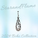 Filigree Teardrop Dangle Earrings – Vintage Silver-Tone Swirl Design