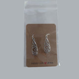 Filigree Teardrop Dangle Earrings – Vintage Silver-Tone Swirl Design