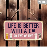 20cm Wooden Cat Lover Wall Art board