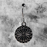 Vintage Bohemian Sunburst Dangle Earrings – Antique Silver Finish