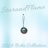 Bohemian Sunburst Dangle Earrings – Silver-Tone with Turquoise Stone Accent