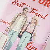 Stylish unisex PU passport holder with colorful illustrations
