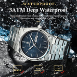 POEDAGAR Luxury Stainless Steel Men's Sport Watch