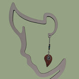 Bohemian Wooden Leaf Earrings with Turquoise Beads