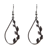 Antique Silver Leaf Vine Teardrop Earrings