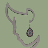 Bohemian Teardrop Earrings with Turquoise Center