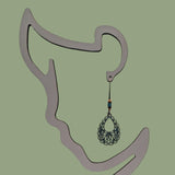 Bohemian Teal Filigree Teardrop Earrings