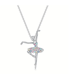 Vibrant Dancing Ballerina Pendant Necklace