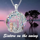 Tree Of Life Sisters On The Swing Pendant Necklace