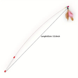 Interactive Cat Toy with Steel Wire with Feather