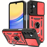 Protective Cover with Slide Camera and Rotating Ring Kickstand for SamSung for Galaxy A55