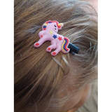 10 Pieces Unicorn & Rainbow Themed Hair Clips